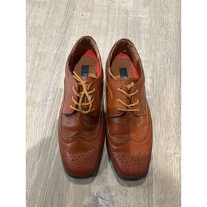 Big‎ Boys Dress Shoes Wingtip Oxford Lace Up Casual Comfort Brown Shoes Sz 5